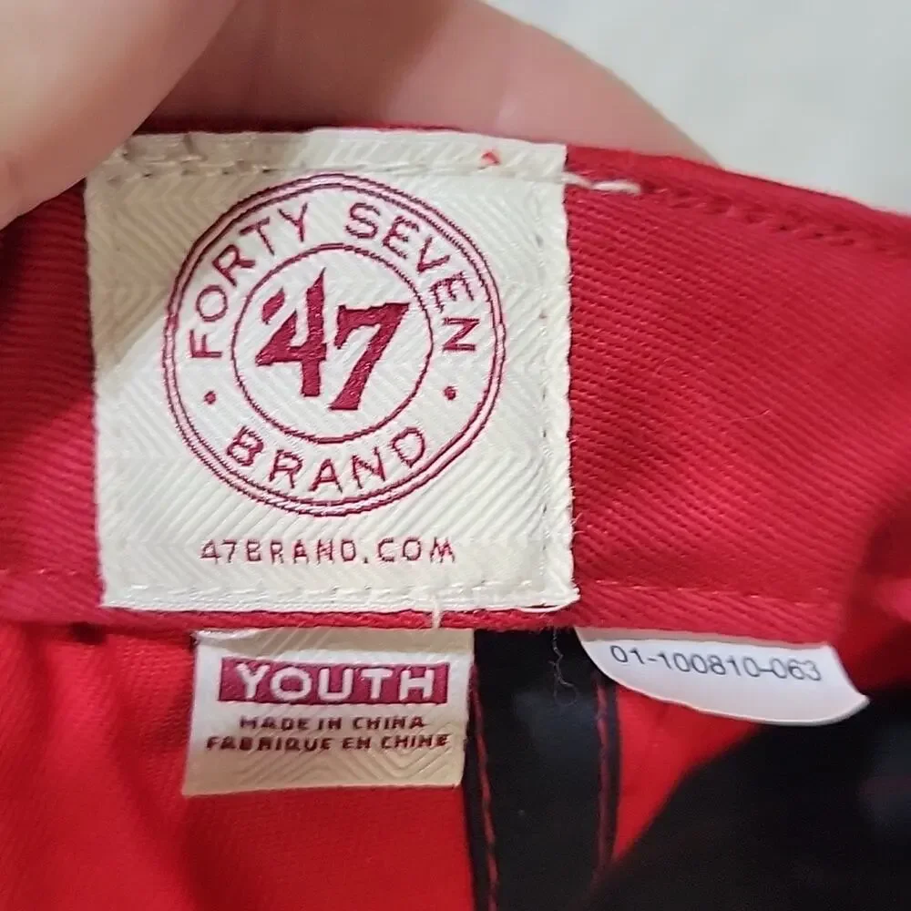 47 Forty Seven MLB Angels Home Rep Cap, Red, Snapback, Sm--Md, Youth